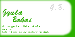 gyula bakai business card